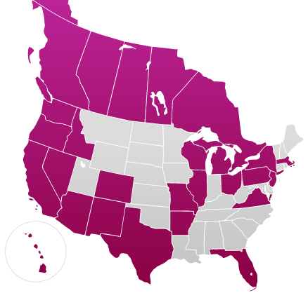 Ready presence map across North America